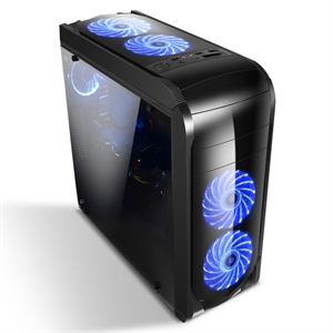 Agrandir l'image de Firstsing Fancy Led fan USB 3.0 ATX with Tempered Glass Window gaming computer case Image de Firstsing Fancy Led fan USB 3.0 ATX with Tempered Glass Window gaming computer case