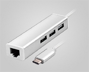 USB Type-C 3 Port HUB with Gigabit Ethernet Port 1000Mbps Aluminum Hub USB Type-C 3 Port HUB with Gigabit Ethernet Port 1000Mbps Aluminum Hub