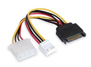 Picture of SATA 15pin power to 4pin Molex + 4pin power