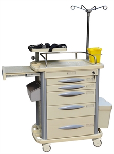 Image de Light Weight ABS Emergency Medical Trolleys With One Pc Needle Disposal Holder